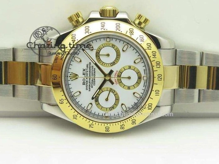 0128 ModernLook Daytona 116523 SS YG White Dial On SS YG Bracelet A7750 JF 4028